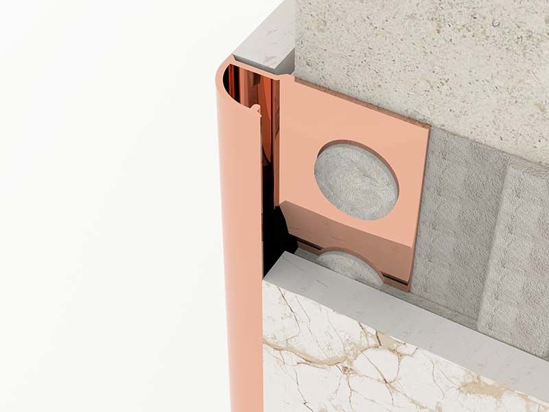 TUV Brushed Stainless Steel Tile Trim 10mm Bright Finishing ปิดแถบโลหะ
