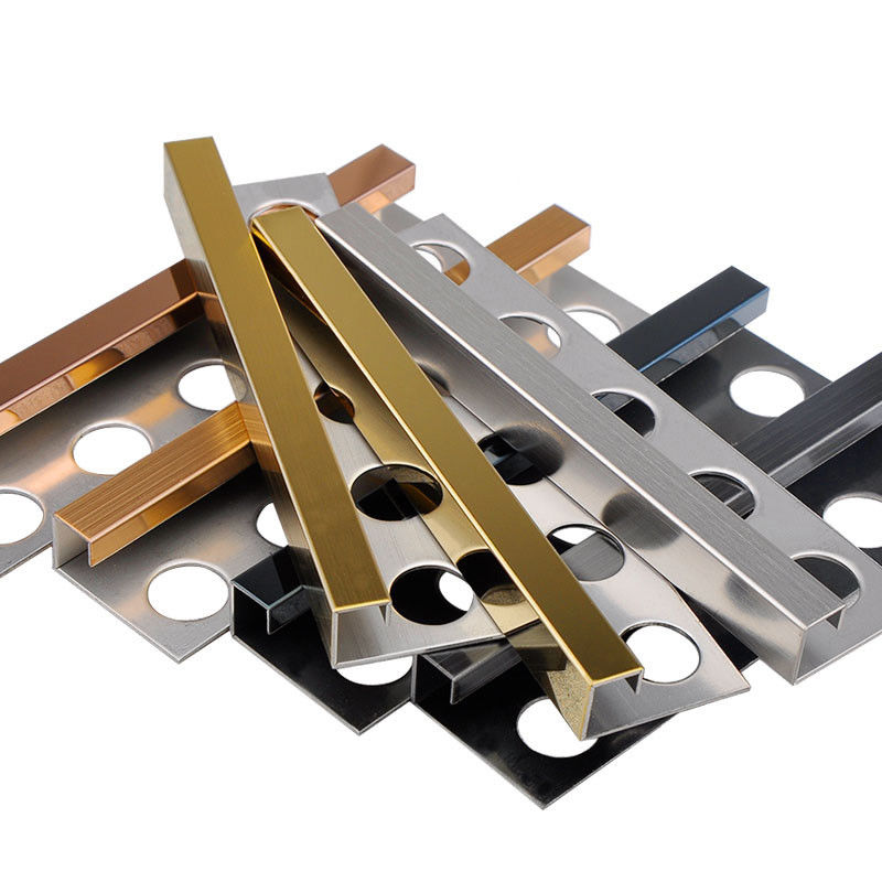 มุมเซรามิกอลูมิเนียม T Channel สแตนเลส Quadrant Tile Trim 2.7m