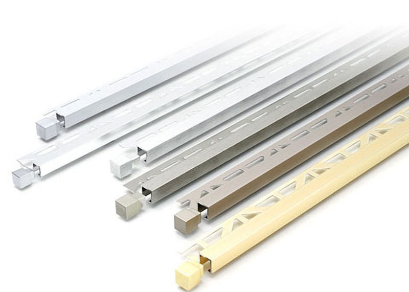 Aluminum Alloy Metal Tile Trims Interior Decoration Square Tile Edge Corner Trimming
